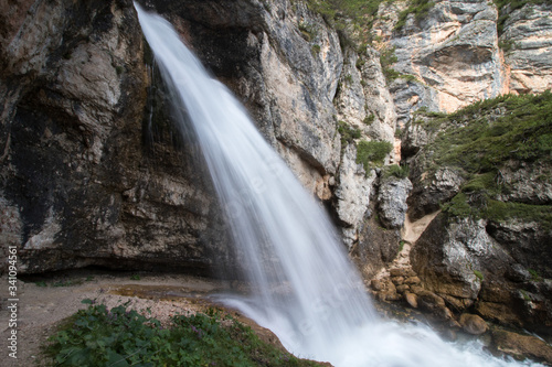 Waterfall in the Dolomite Mountains
