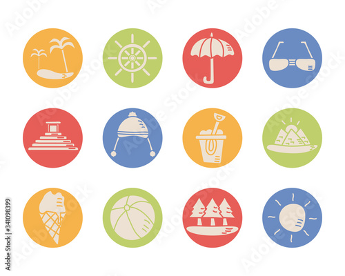 bundle of vacations set icons