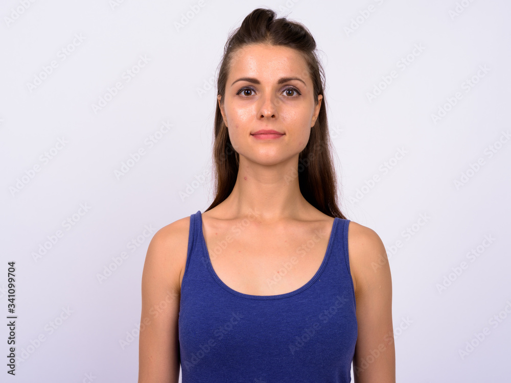 Portrait of young beautiful woman looking at camera Portrait of young beautiful woman looking at camera