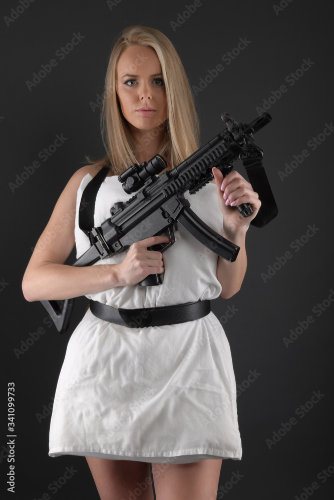 Portrait of an attractive girl in the desert