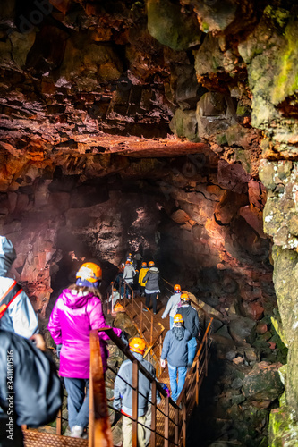 Icelandic Lava Tunnel as tourist attraction