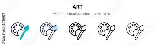 Art icon in filled, thin line, outline and stroke style. Vector illustration of two colored and black art vector icons designs can be used for mobile, ui,