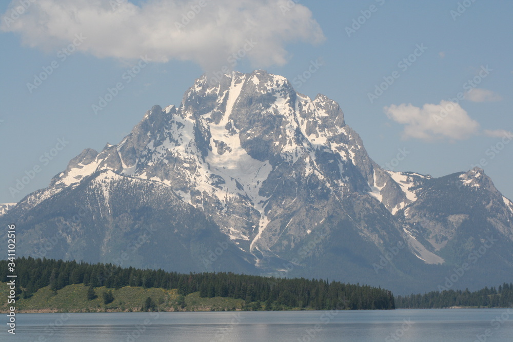 Lake in Teton National Park with Teton range in view Lake in Teton National Park with Teton range in view