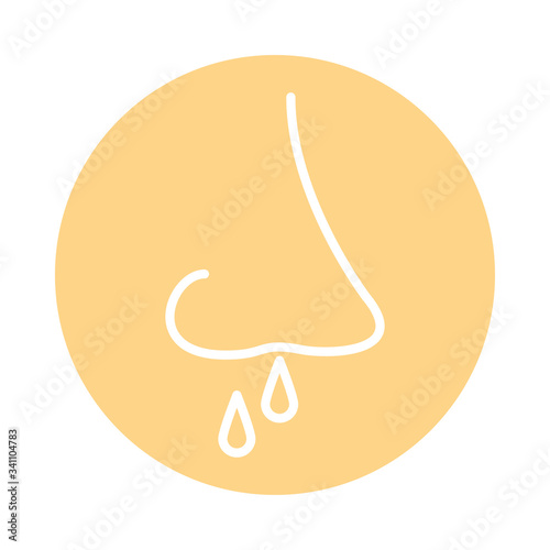 nose with flu line style icon