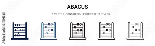 Abacus icon in filled, thin line, outline and stroke style. Vector illustration of two colored and black abacus vector icons designs can be used for mobile, ui, photo