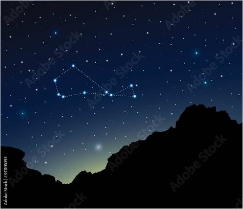 Constellation Piscies Australis in deep space