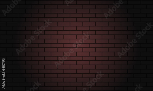 Dark red brick wall background. Vector design