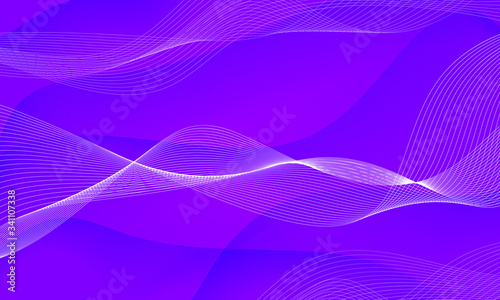 Colorful light lines background with waves. Asymmetric lines. Abstract background for science presentations. Vector Illustration.