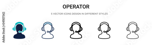 Operator icon in filled, thin line, outline and stroke style. Vector illustration of two colored and black operator vector icons designs can be used for mobile, ui,