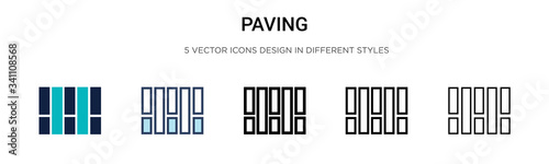 Paving icon in filled, thin line, outline and stroke style. Vector illustration of two colored and black paving vector icons designs can be used for mobile, ui,