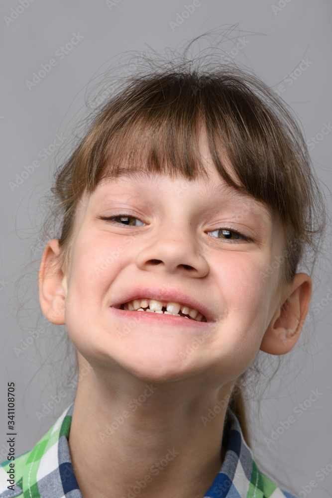 Portrait of the happiest ten-year-old girl of European appearance, close-up Portrait of the happiest ten-year-old girl of European appearance, close-up