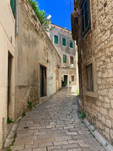 narrow street in the old town of croatia