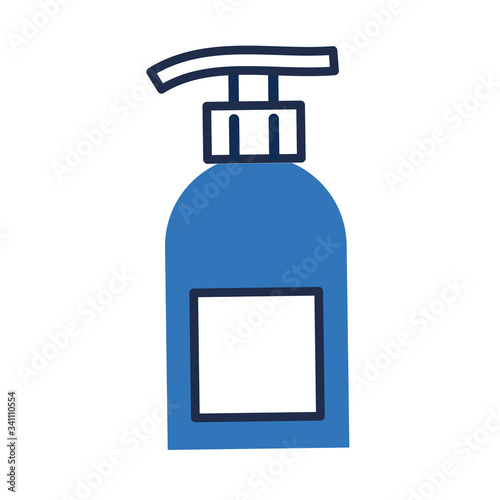 disinfectant plastic bottle product with push dispenser flat style