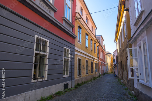 Street view in historical center of Maribor, Lower Styria, Slovenia