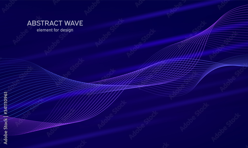 Abstract wave element for design. Digital frequency track equalizer. Stylized line art background. Colorful shiny wave with lines created using blend tool. Curved wavy line, smooth stripe Vector Abstract wave element for design. Digital frequency track equalizer. Stylized line art background. Colorful shiny wave with lines created using blend tool. Curved wavy line, smooth stripe Vector