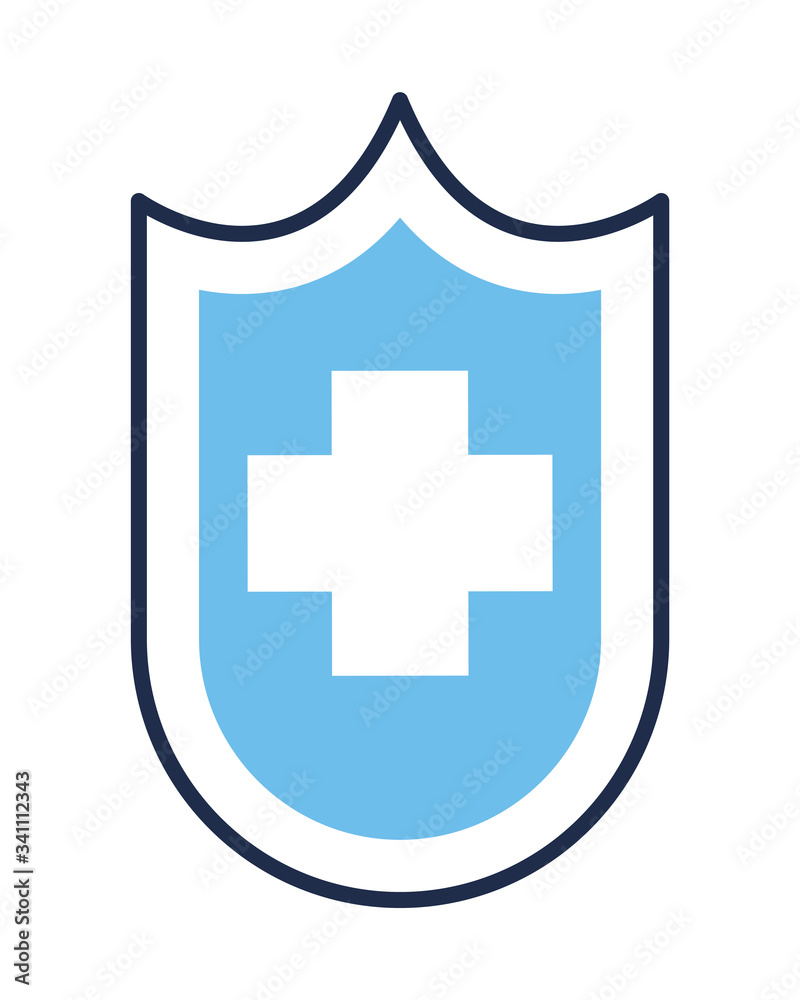 Fototapeta premium shield with medical cross icon
