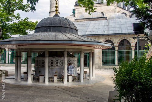 Uskudar, Istanbul, Turkey, 01 July 2011: Nurbanu Validei Atik Sultan Mosque, Iznik Tiles, Mimarsinan, 1583 photo