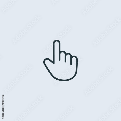 hand icon pointer. vector symbol outline simple flat sign