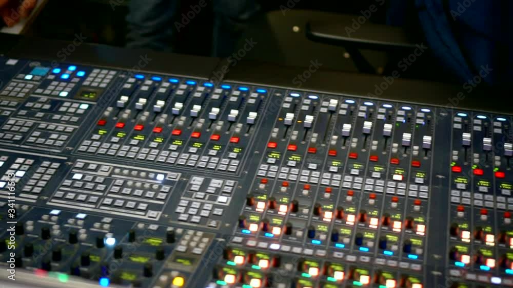 recording console. the camera moves along it. the lights flickering recording console. the camera moves along it. the lights flickering