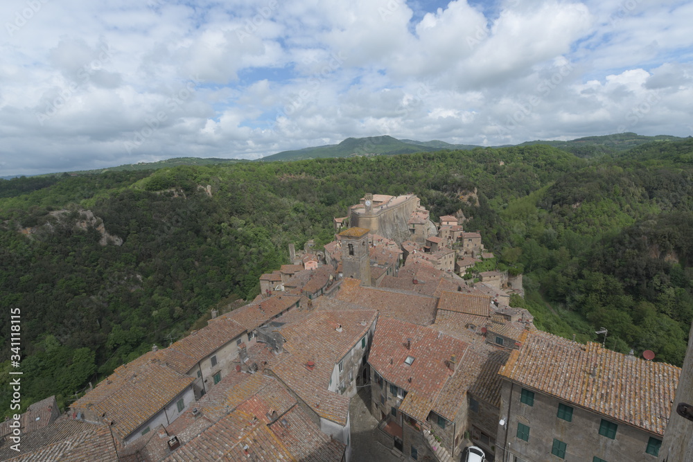 view of the old town sorano