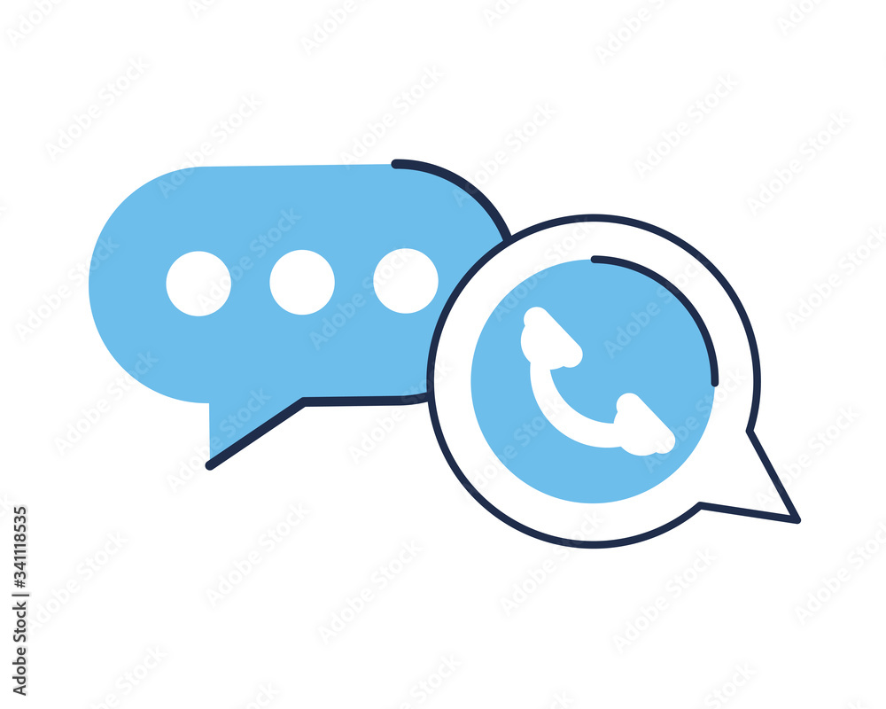 speech bubbles with telephone service speech bubbles with telephone service