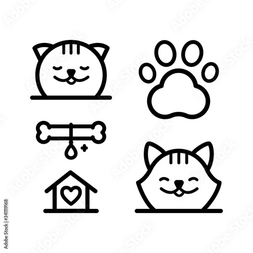 Pet hotel vector logo set minimal concept. Vector for pet shop or hotel.