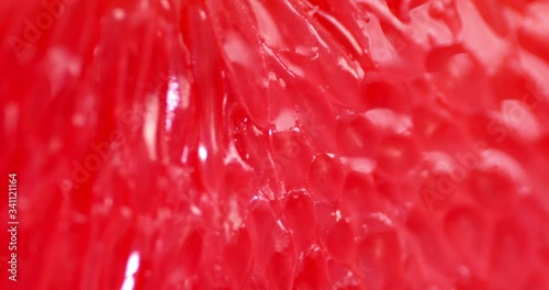 The flesh is juicy ripe grapefruit rotates slowly.