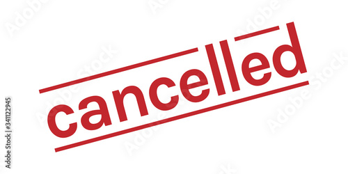 cancelled lettering vector illustration red color