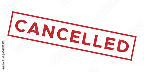 cancelled lettering vector illustration red color