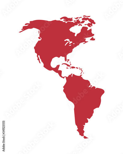 american continent map isolated icon