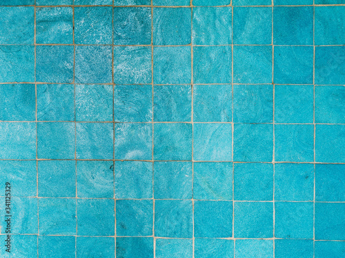 Blue retro mosaic tiles background