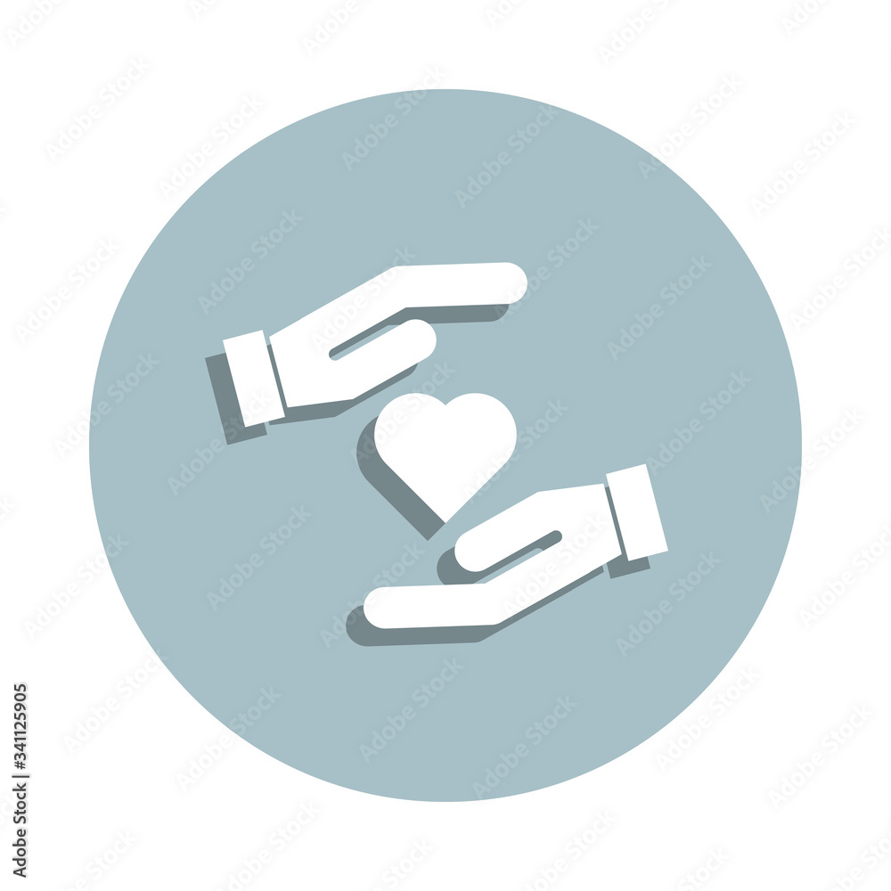 Friendship, care badge icon. Simple glyph, flat vector of friendship icons for ui and ux, website or mobile application Friendship, care badge icon. Simple glyph, flat vector of friendship icons for ui and ux, website or mobile application