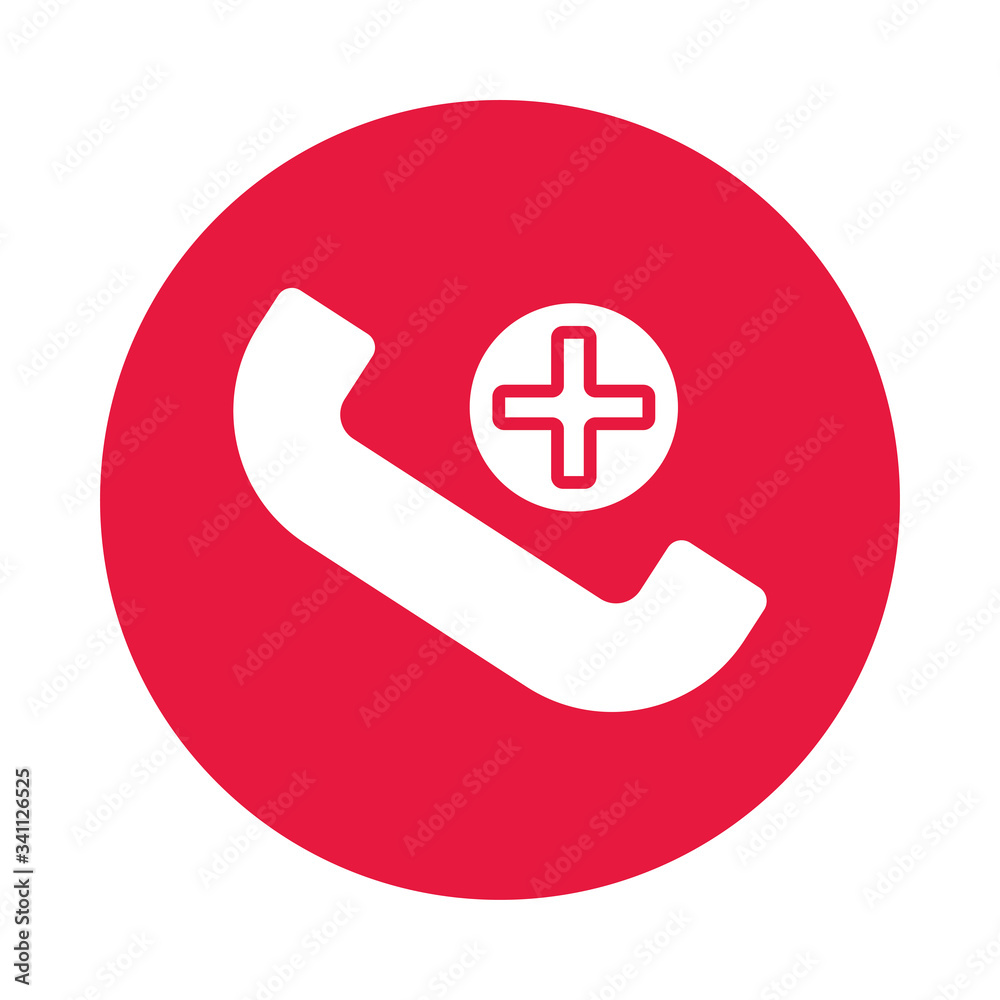 telephone with medical cross symbol silhouette gradient style telephone with medical cross symbol silhouette gradient style