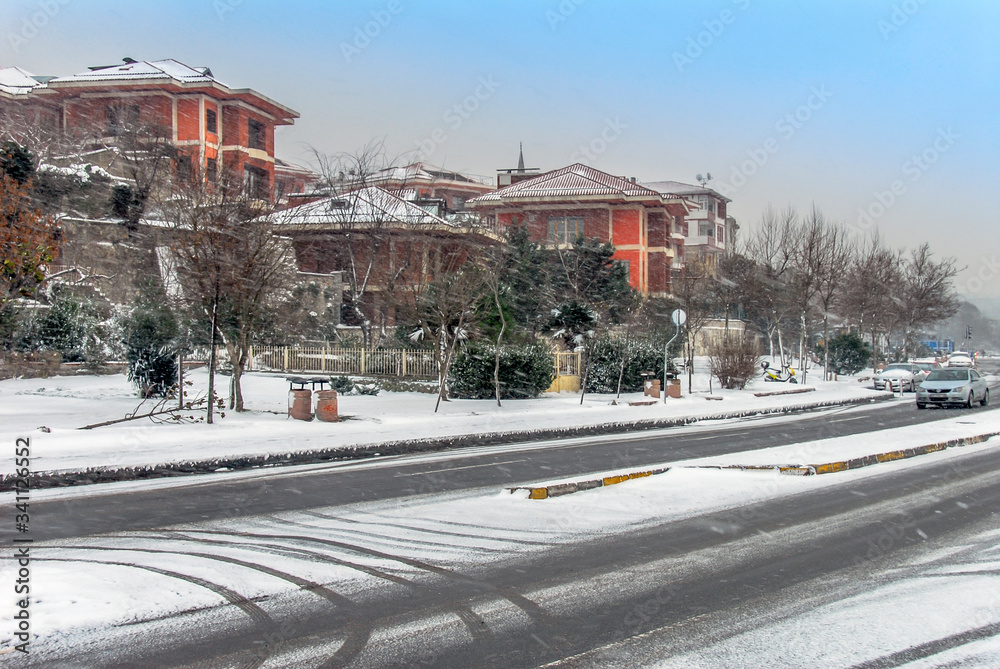 Uskudar, Istanbul, Turkey, 25 January 2010: Winter, Snowy, Salacak