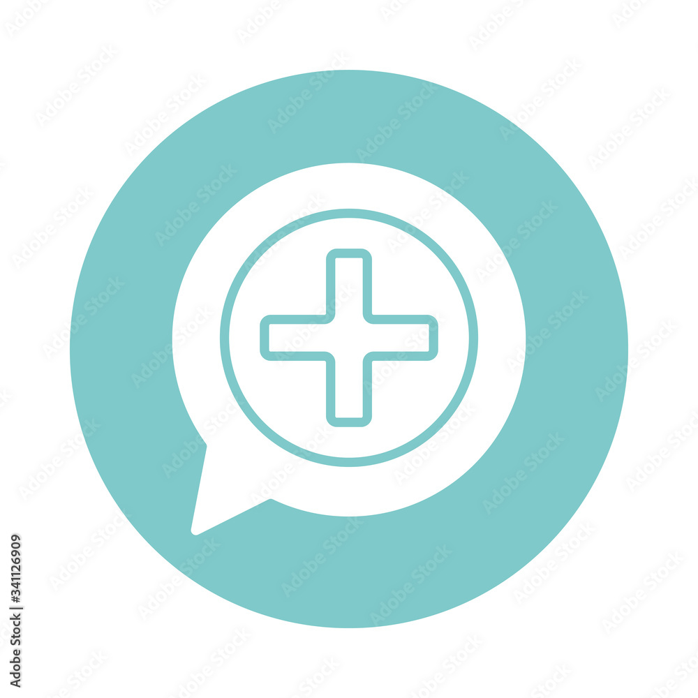 medical cross symbol in speech bubble silhouette gradient style medical cross symbol in speech bubble silhouette gradient style