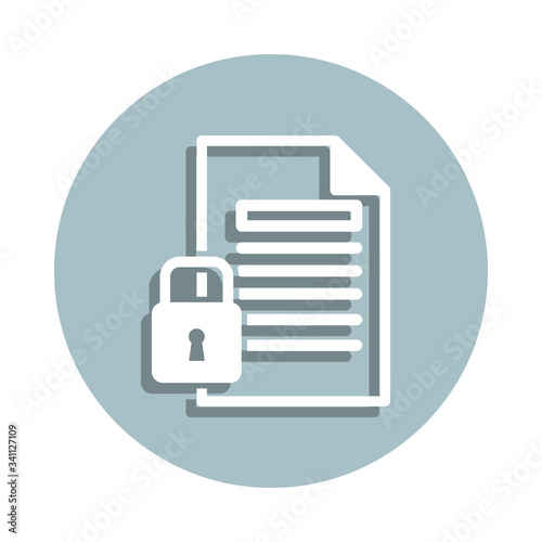 Document, security badge icon. Simple glyph, flat vector of gdpr icons for ui and ux, website or mobile application