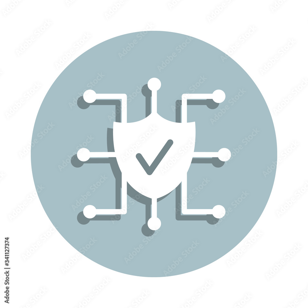 Chip, security badge icon. Simple glyph, flat vector of gdpr icons for ui and ux, website or mobile application Chip, security badge icon. Simple glyph, flat vector of gdpr icons for ui and ux, website or mobile application