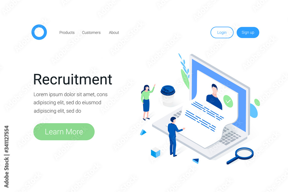 Recruitment isometric concept Recruitment isometric concept