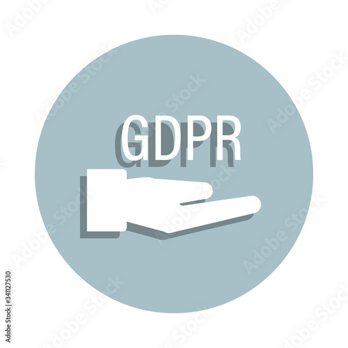 Care, gdpr badge icon. Simple glyph, flat vector of gdpr icons for ui and ux, website or mobile application