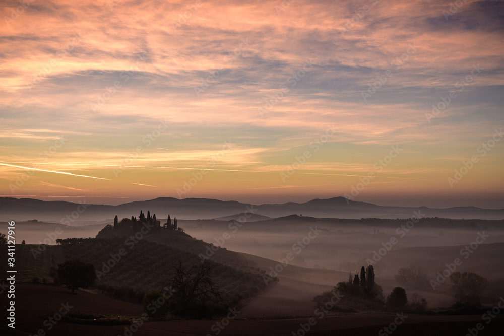 sunset in the Tuscany