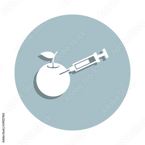Food, gmo badge icon. Simple glyph, flat vector of genetics and bioenginnering icons for ui and ux, website or mobile application
