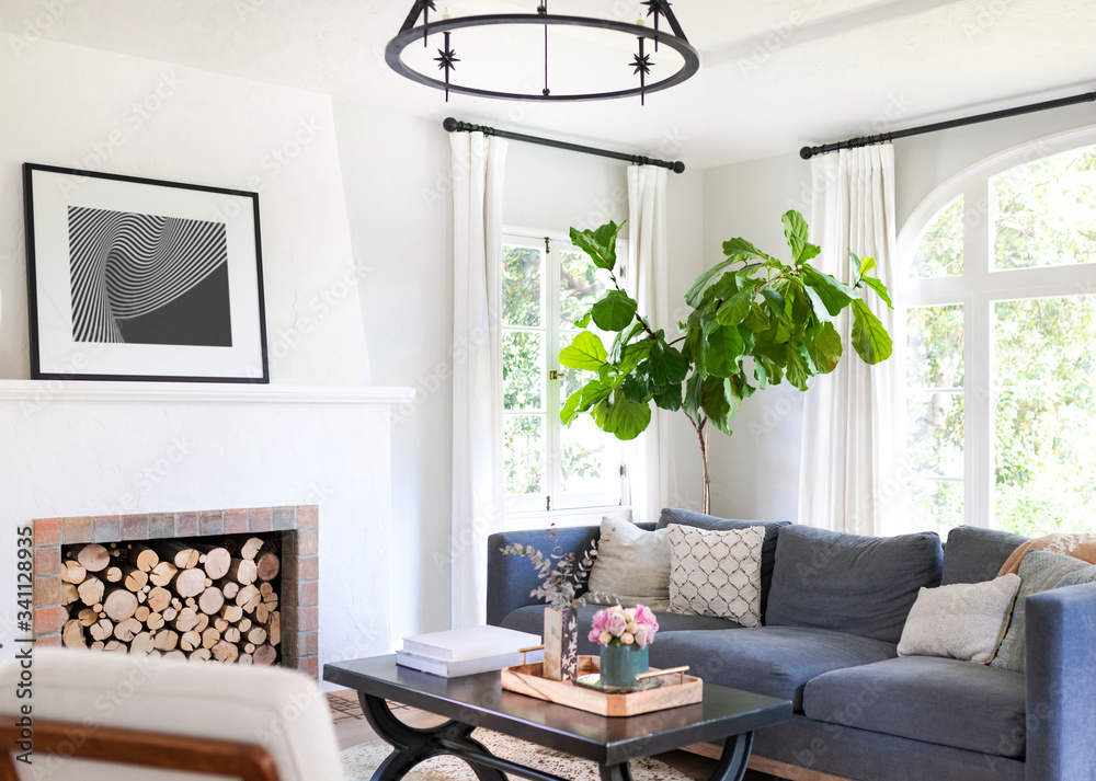 Cozy home living room - obrazy, fototapety, plakaty 