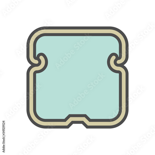 Decorative PVC line pipe cover vector icon. Also called decorative duct, cover guard, tube cover or connecting fitting. Part for air conditioner hvac system to hide refrigeration pipe on external wall