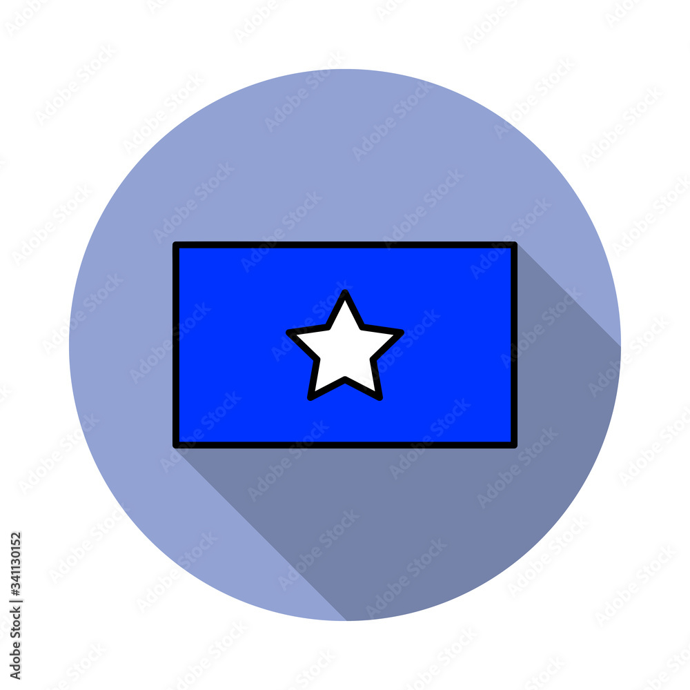 National flag of Somalia in simple colors with name icon long shadow icon. Simple color vector of flags icons for ui and ux, website or mobile application National flag of Somalia in simple colors with name icon long shadow icon. Simple color vector of flags icons for ui and ux, website or mobile application