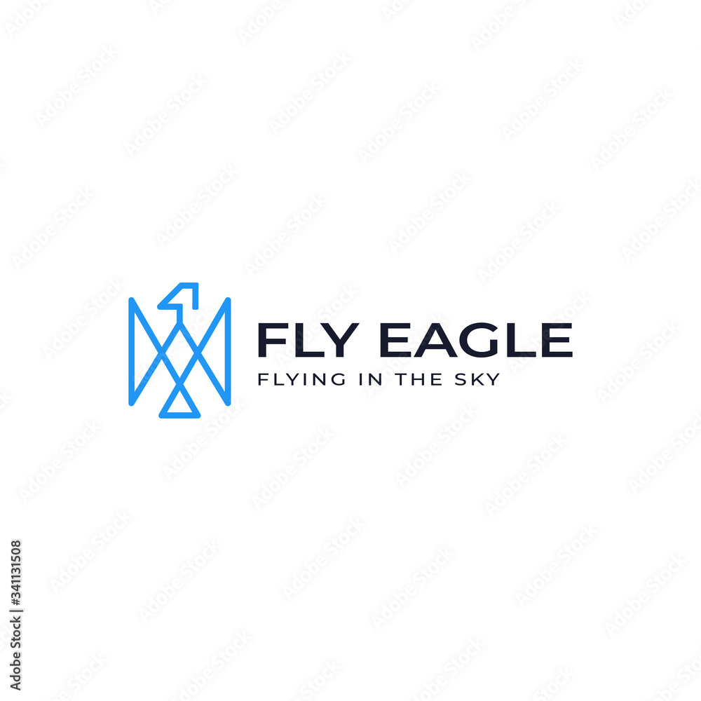 Design logo templates for your business, Modern and lines style, Flying eagle vector or animal bird logo design
