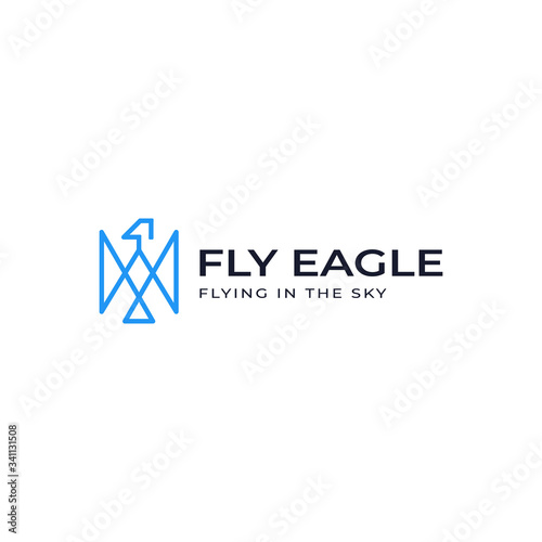 Design logo templates for your business, Modern and lines style, Flying eagle vector or animal bird logo design