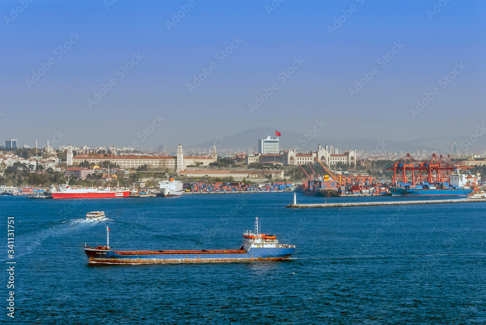 Istanbul, Turkey, 09 April 2007: Selimiye Military Barracks and Haydarpasa Port