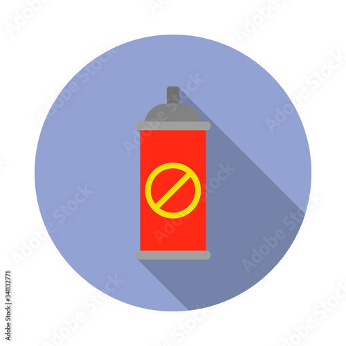 mosquito spray colored illustration long shadow icon. Simple color vector of Camping icons for ui and ux, website or mobile application