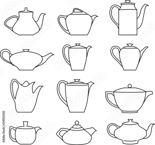 illustration of a teapot with a single line