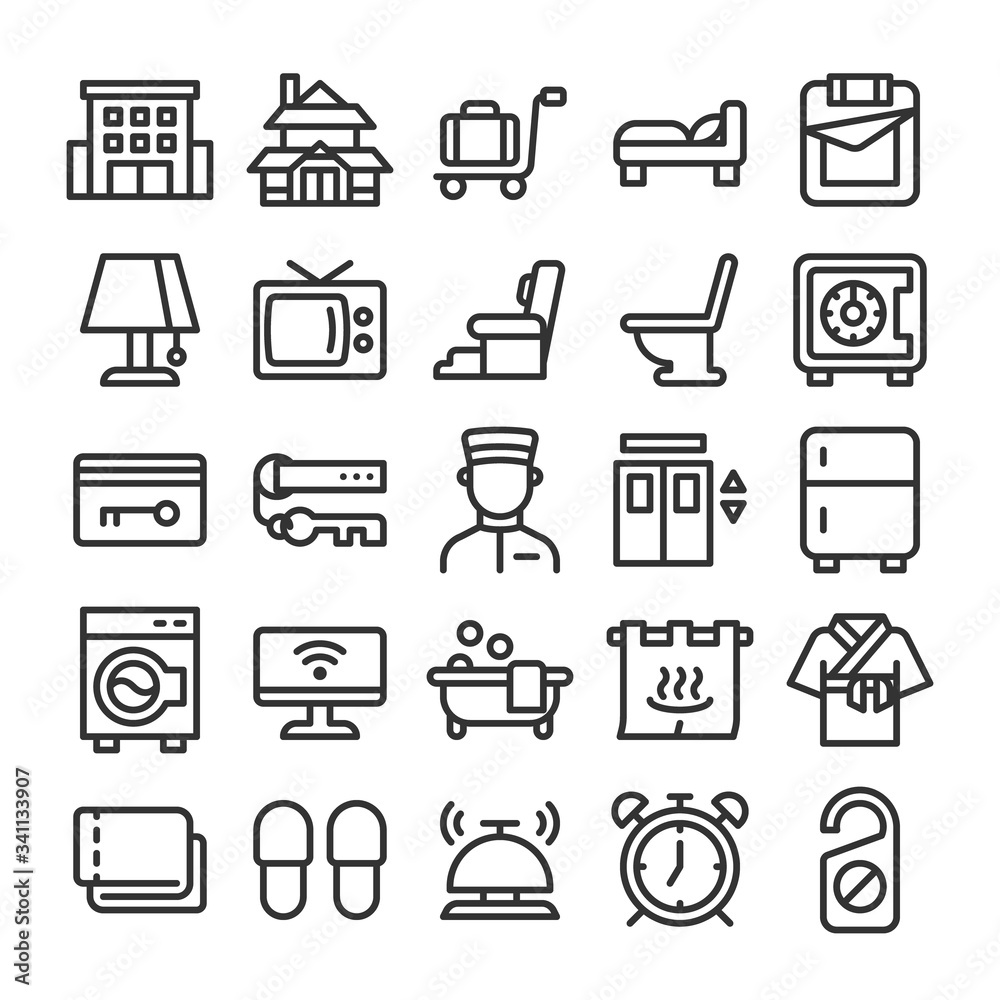 ホテル 旅館 アイコン セット Stock Vector Adobe Stock